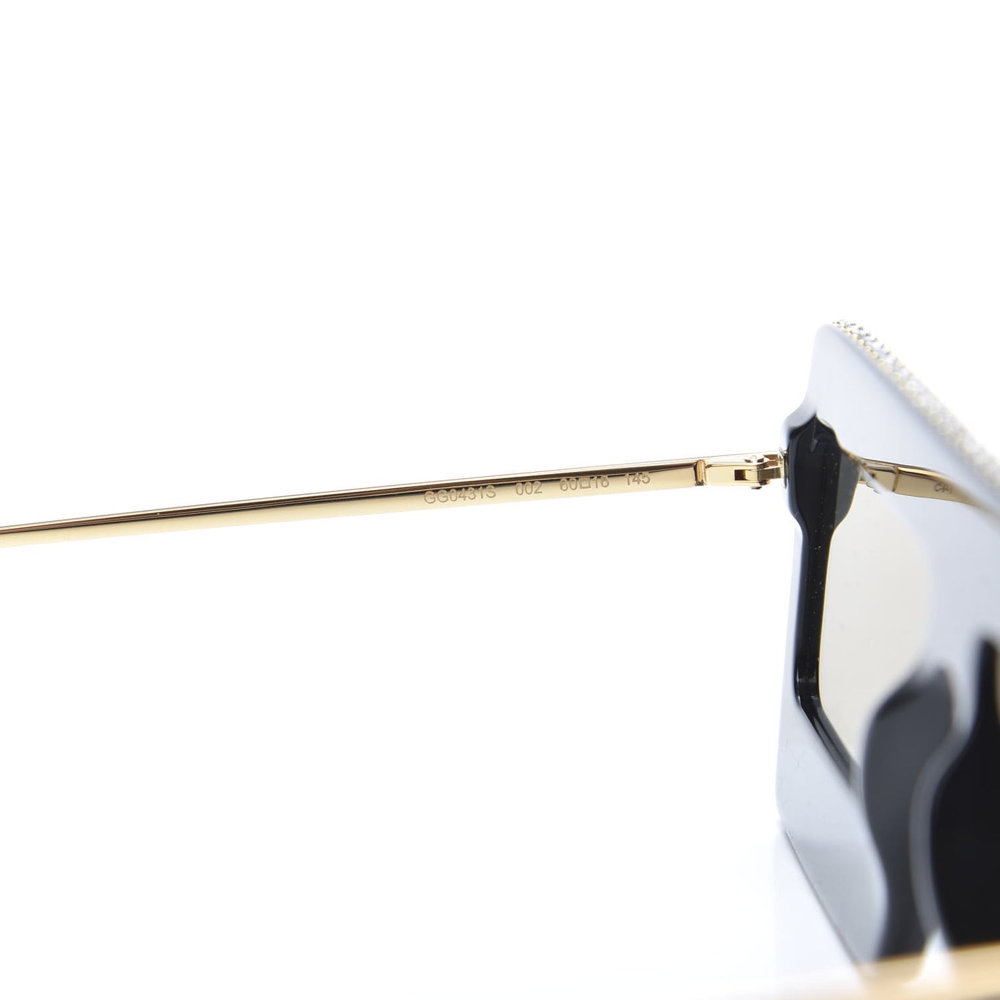 Acetate Crystal Mask-Frame Sunglasses GG0431S Black