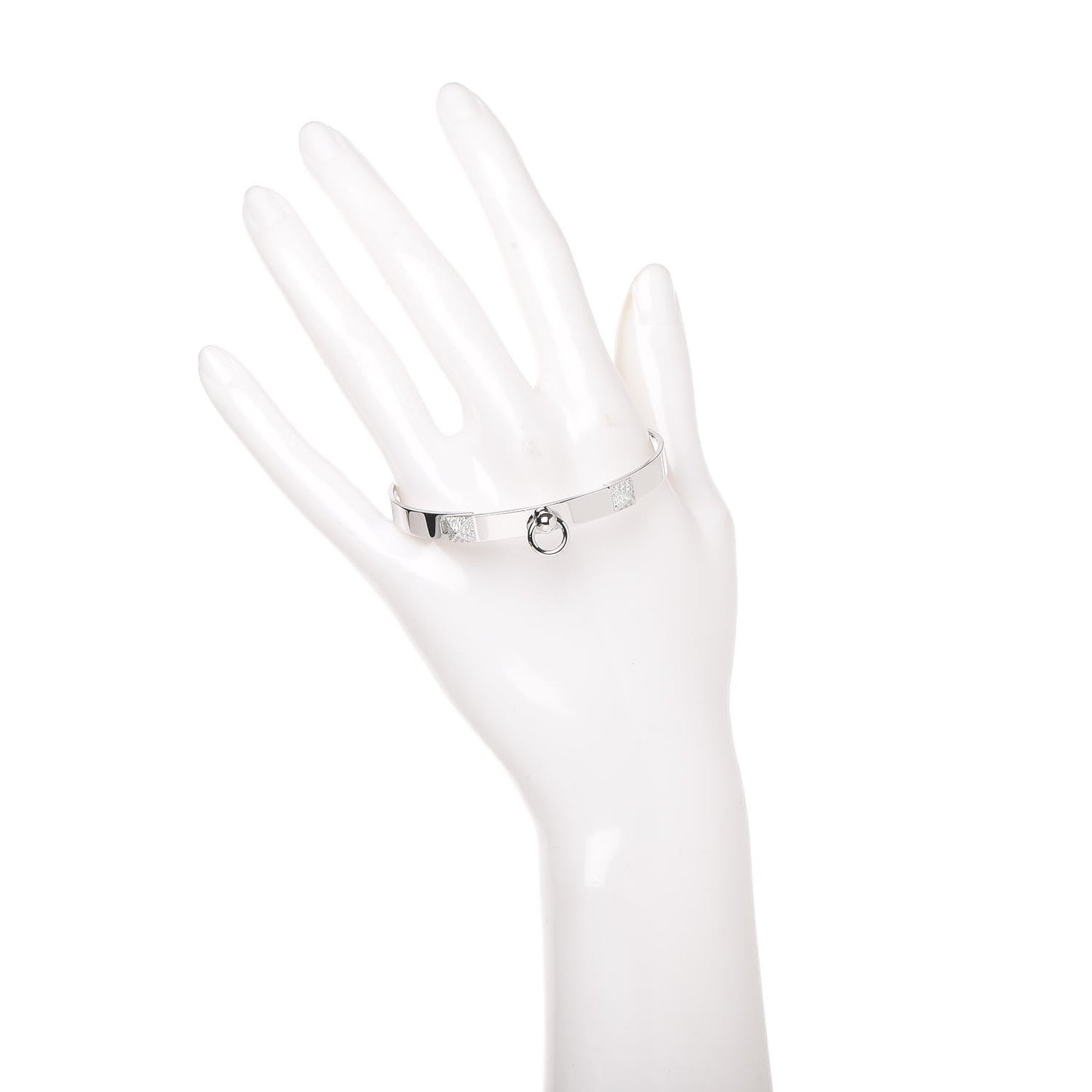 18K White Gold Diamond PM Collier De Chien Bracelet SH