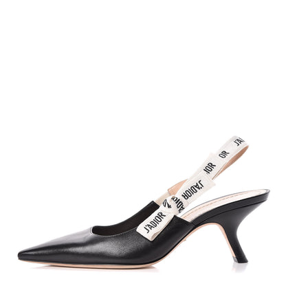 Christian Dior Lambskin Ribbon J'Adior Slingback 65mm Pumps 39 Black 1 of 8
