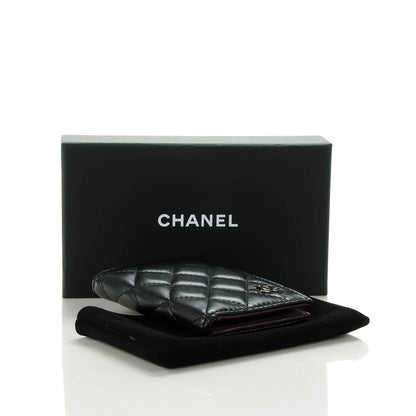 Chanel Lambskin Quilted Card Holder Wallet Black 4 of 7