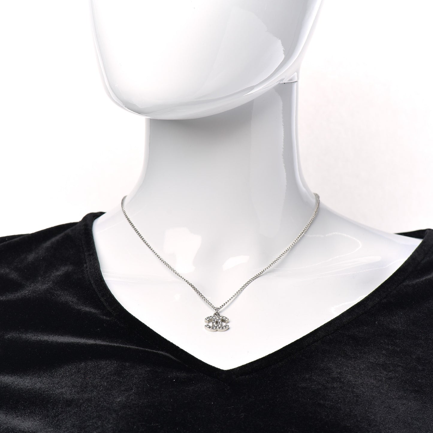 Crystal Timeless CC Necklace Silver
