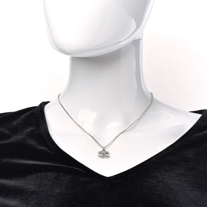 Chanel Crystal Timeless CC Necklace Silver 2 of 5