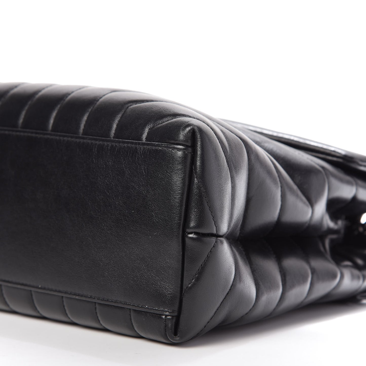 Calfskin Y Quilted Monogram Medium Loulou Chain Satchel Black