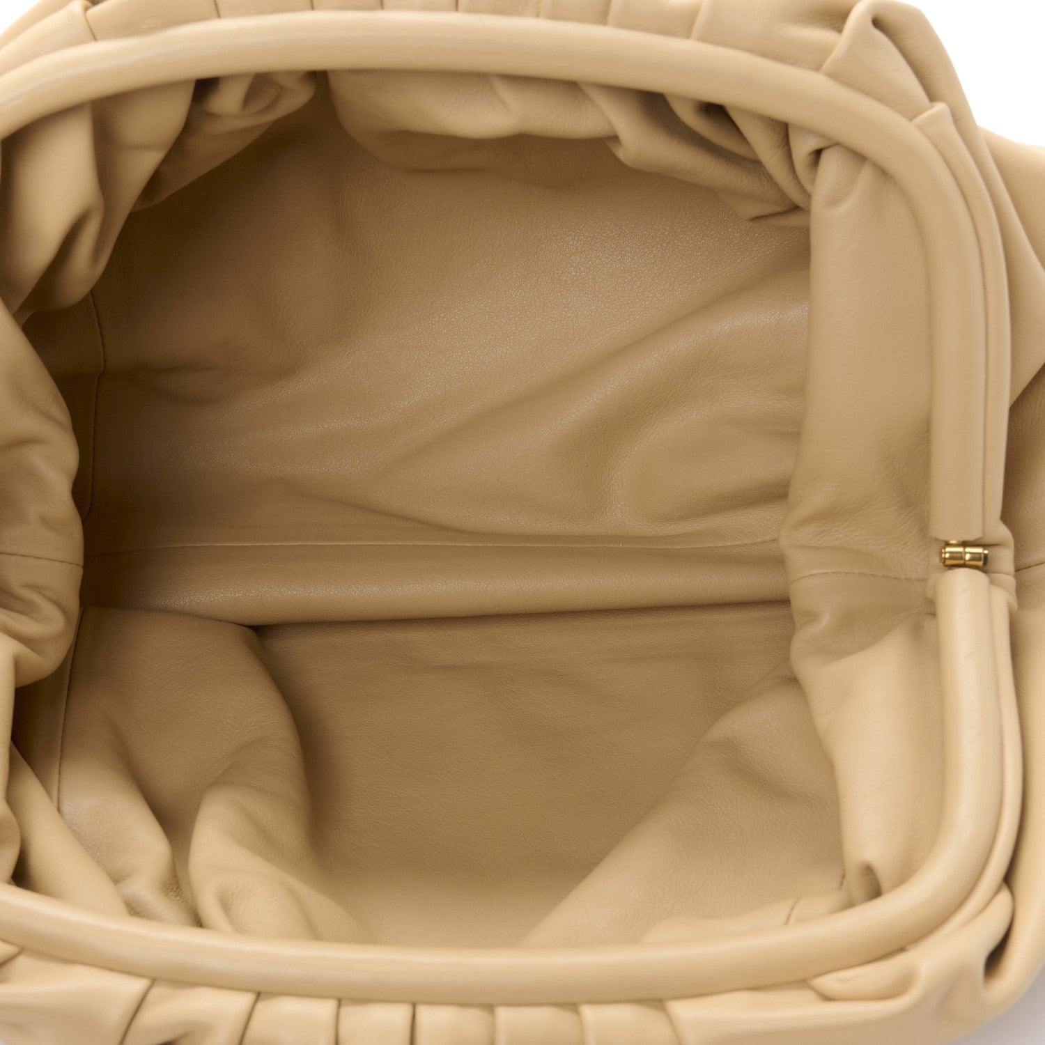 Bottega Veneta Smooth Butter Calf The Pouch Oversized Clutch Almond 5 of 11