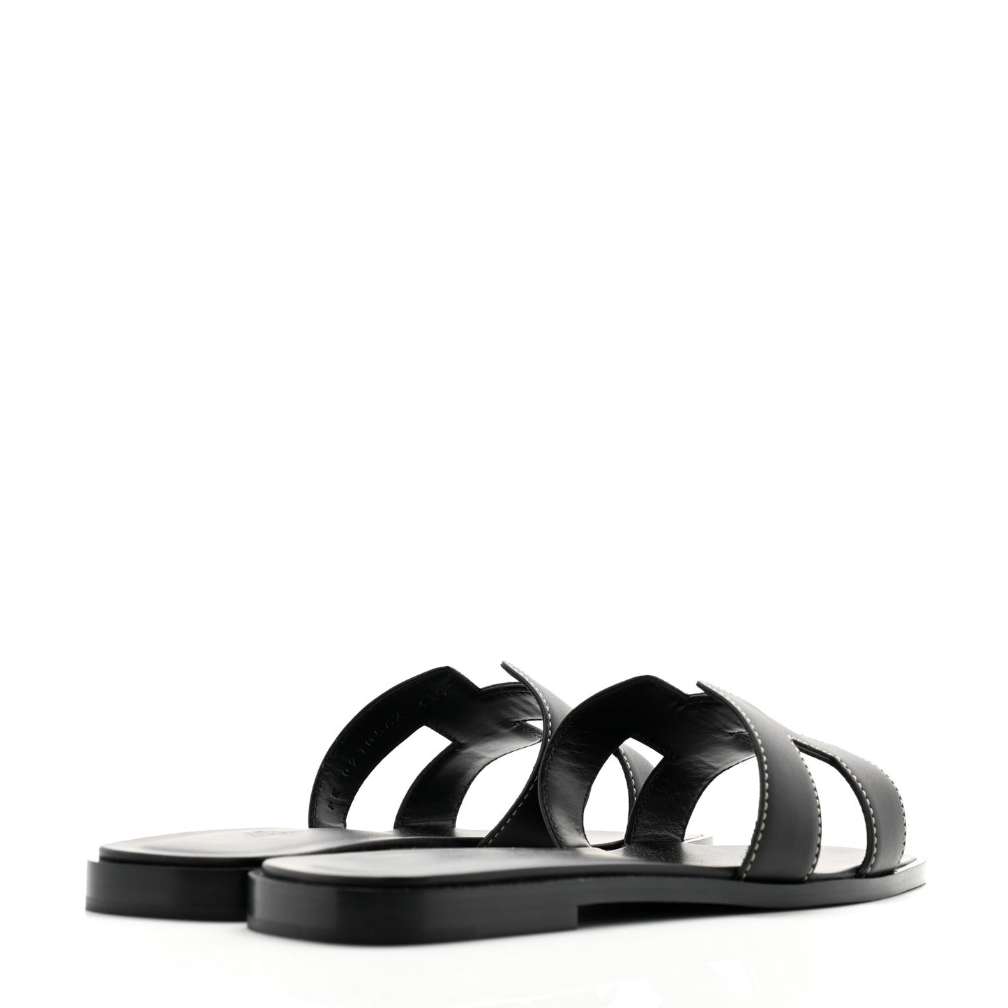 Box Calfskin Oran Sandals 37 Black
