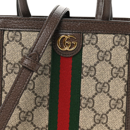 Gucci GG Supreme Monogram Textured Dollar Calfskin Web Super Mini Ophidia Mini Tote Bag Beige Ebony New Acero 8 of 10