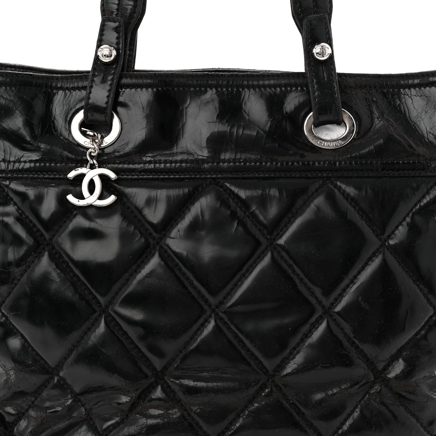 Chanel Vinyl Quilted Large Paris Biarritz Tote Black 8 of 14