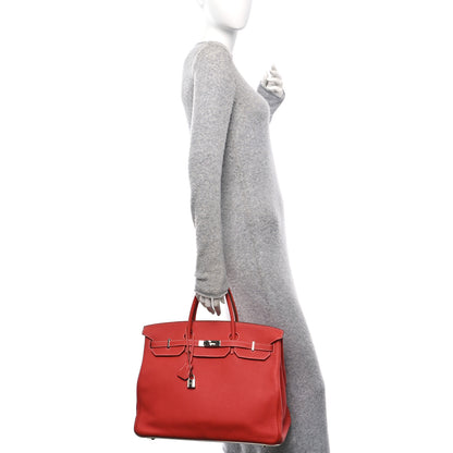 Hermes Togo Casaque Birkin 40 Sanguine White 2 of 13