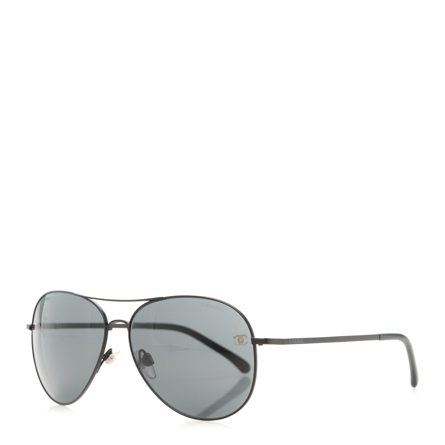 Chanel Aviator CC Sunglasses 4189-T-Q Black 1 of 8