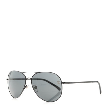 Chanel Aviator CC Sunglasses 4189-T-Q Black 1 of 8