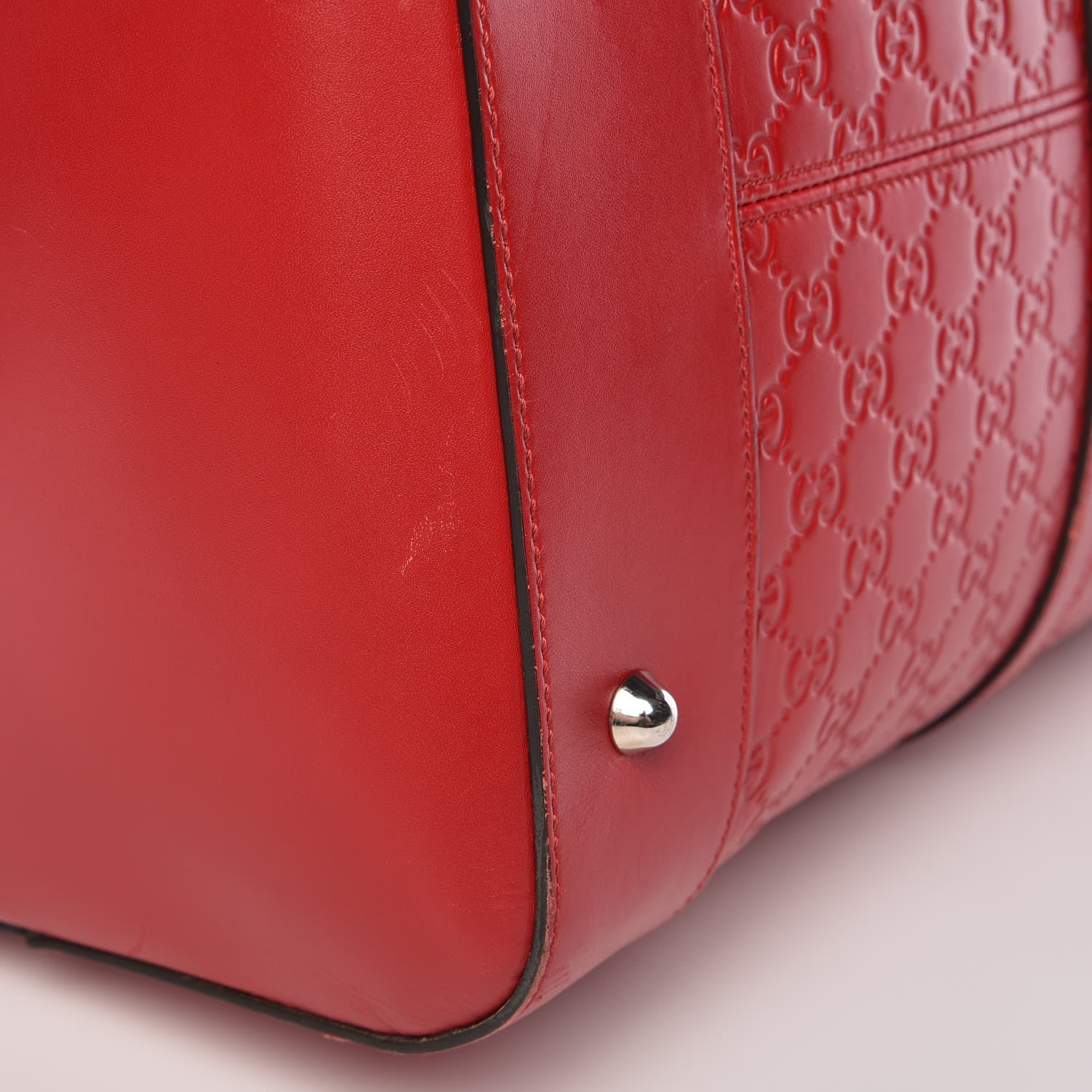 Gucci Guccissima Signature Large Duffle Hibiscus Red 22 of 26