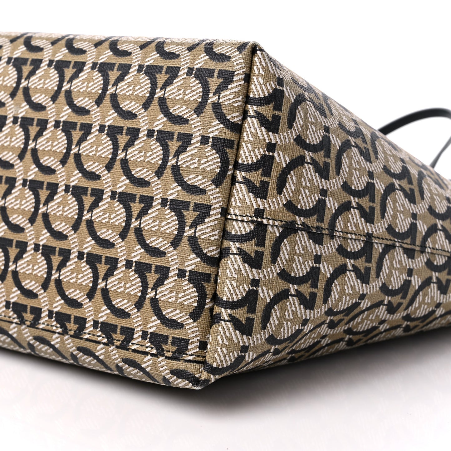 Canvas Calfskin Gancini Bag Black