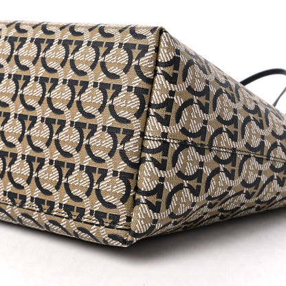 Salvatore Ferragamo Canvas Calfskin Gancini Bag Black 10 of 12