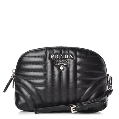 Prada Soft Calfskin Diagramme Wristlet Pouch Bag Black 1 of 7