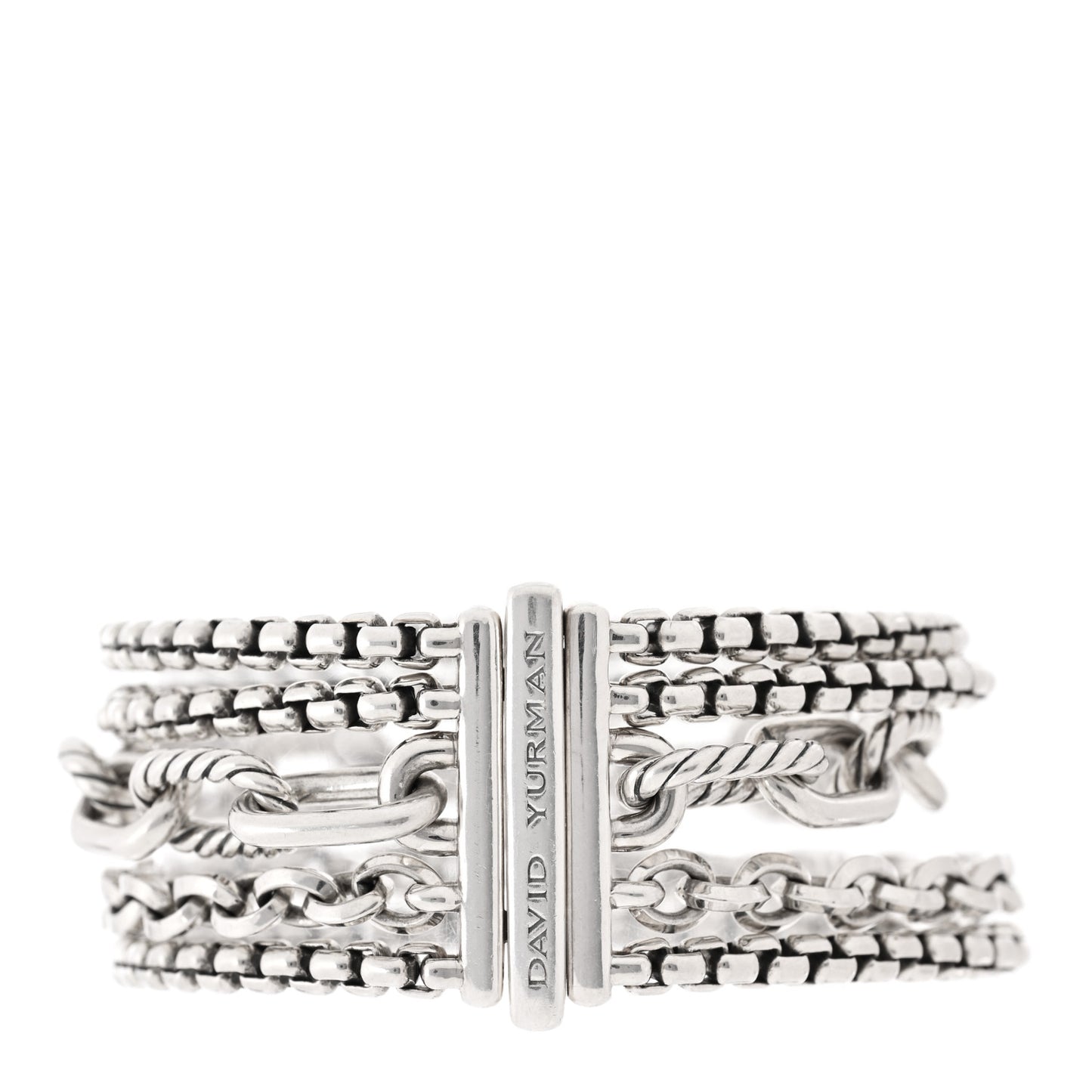 Sterling Silver Multi Row Chain Bracelet