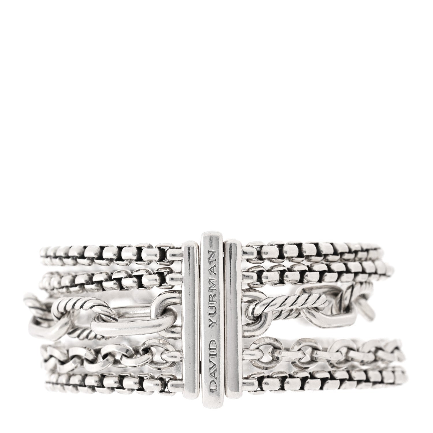 David Yurman Sterling Silver Multi Row Chain Bracelet 2 of 3