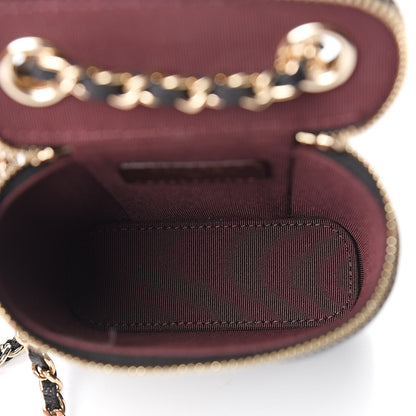 Chanel Caviar Quilted Small Vertical Coco Beauty Vanity Case With Chain Black 5 of 10