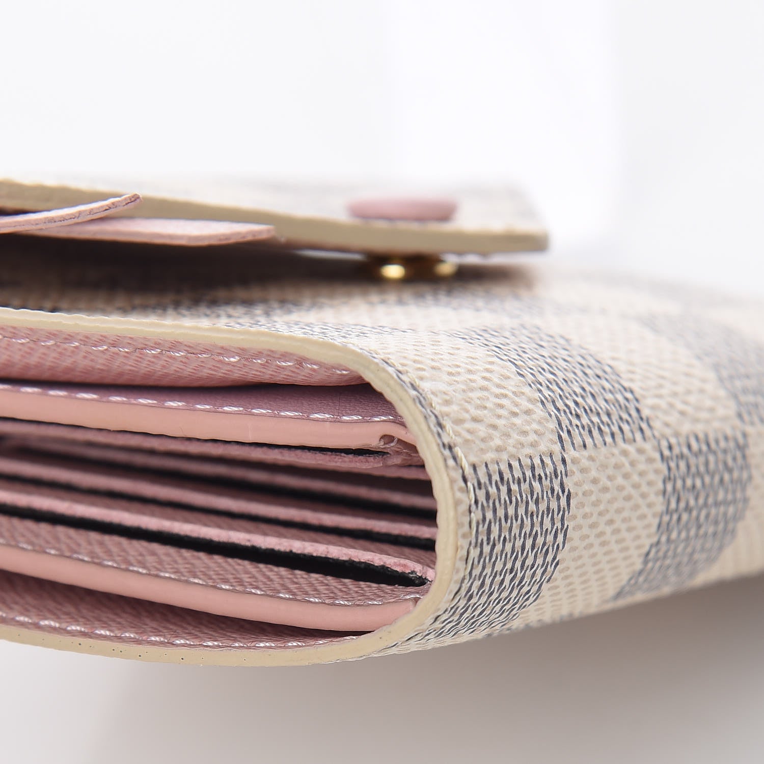 Louis Vuitton Damier Azur Victorine Wallet Rose Ballerine 12 of 13