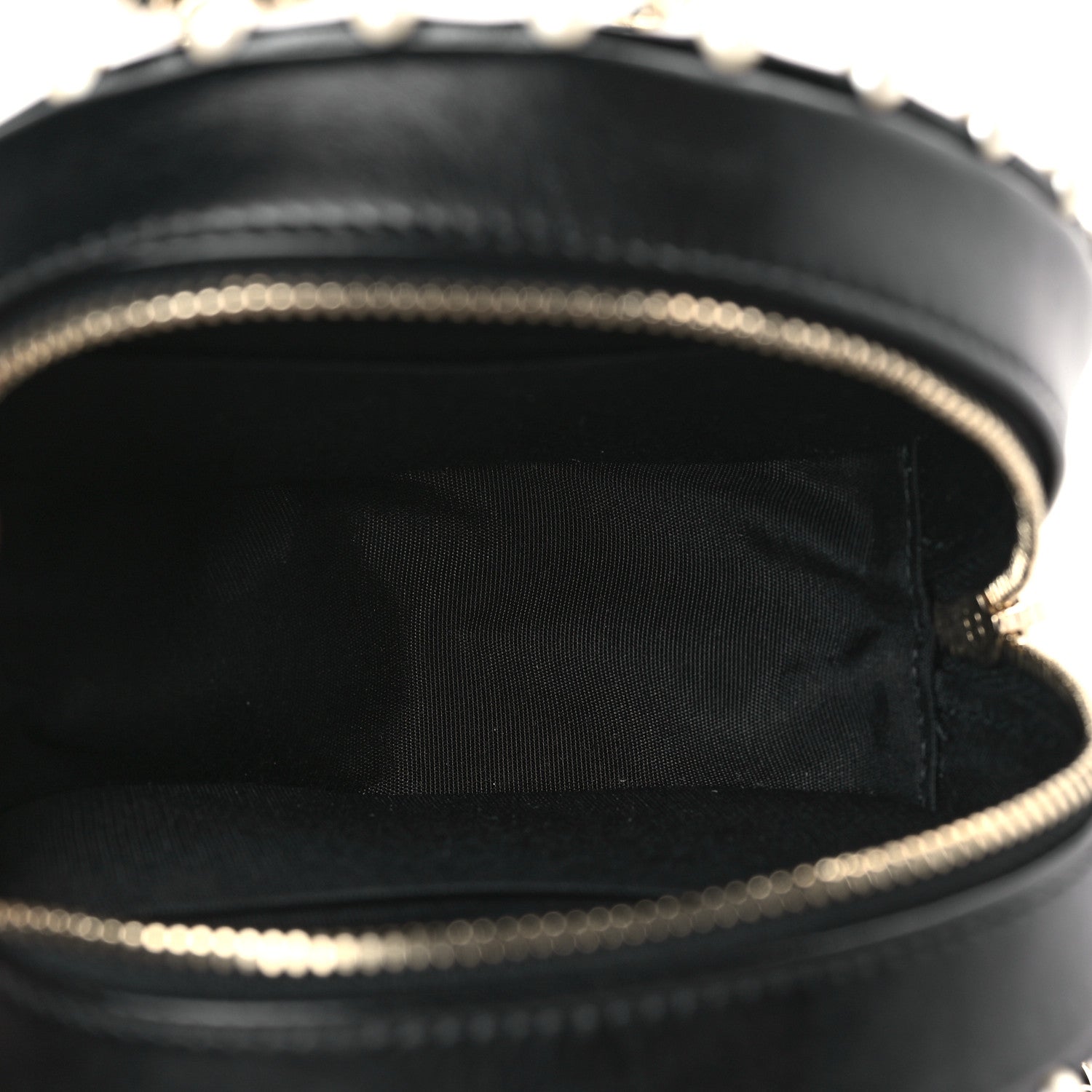 Chanel Calfskin Quilted Pearl Round Clutch With Chain Black 5 of 10