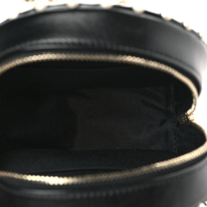 Chanel Calfskin Quilted Pearl Round Clutch With Chain Black 5 of 10