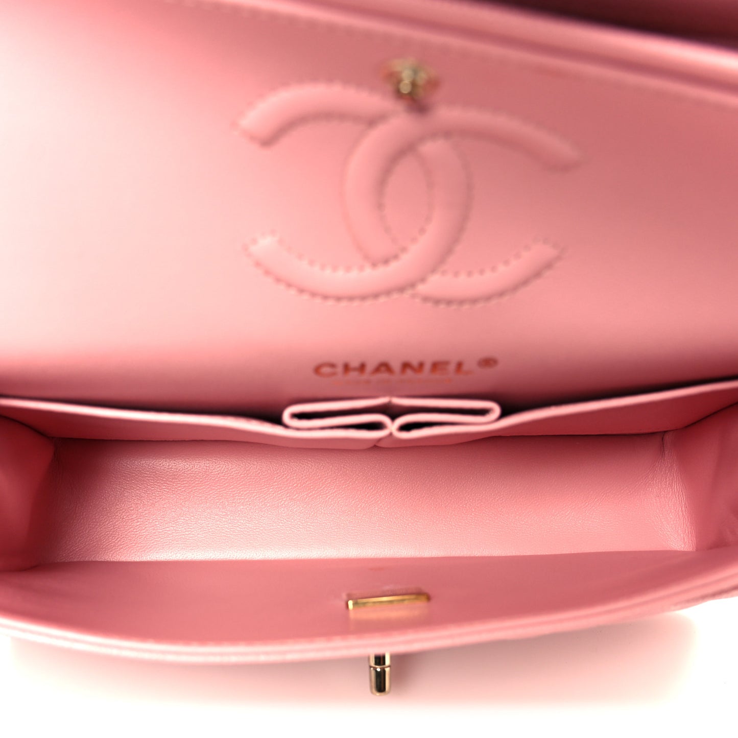 Caviar Quilted Small Double Flap Light Pink