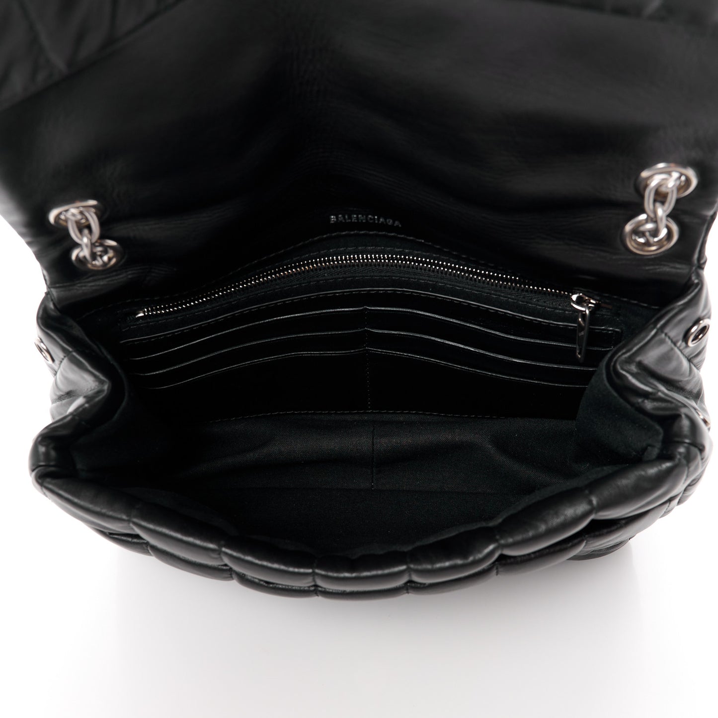 Calfskin Quilted Mini Monaco Chain Shoulder Bag Black