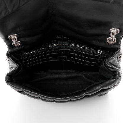 Balenciaga Calfskin Quilted Mini Monaco Chain Shoulder Bag Black 5 of 10