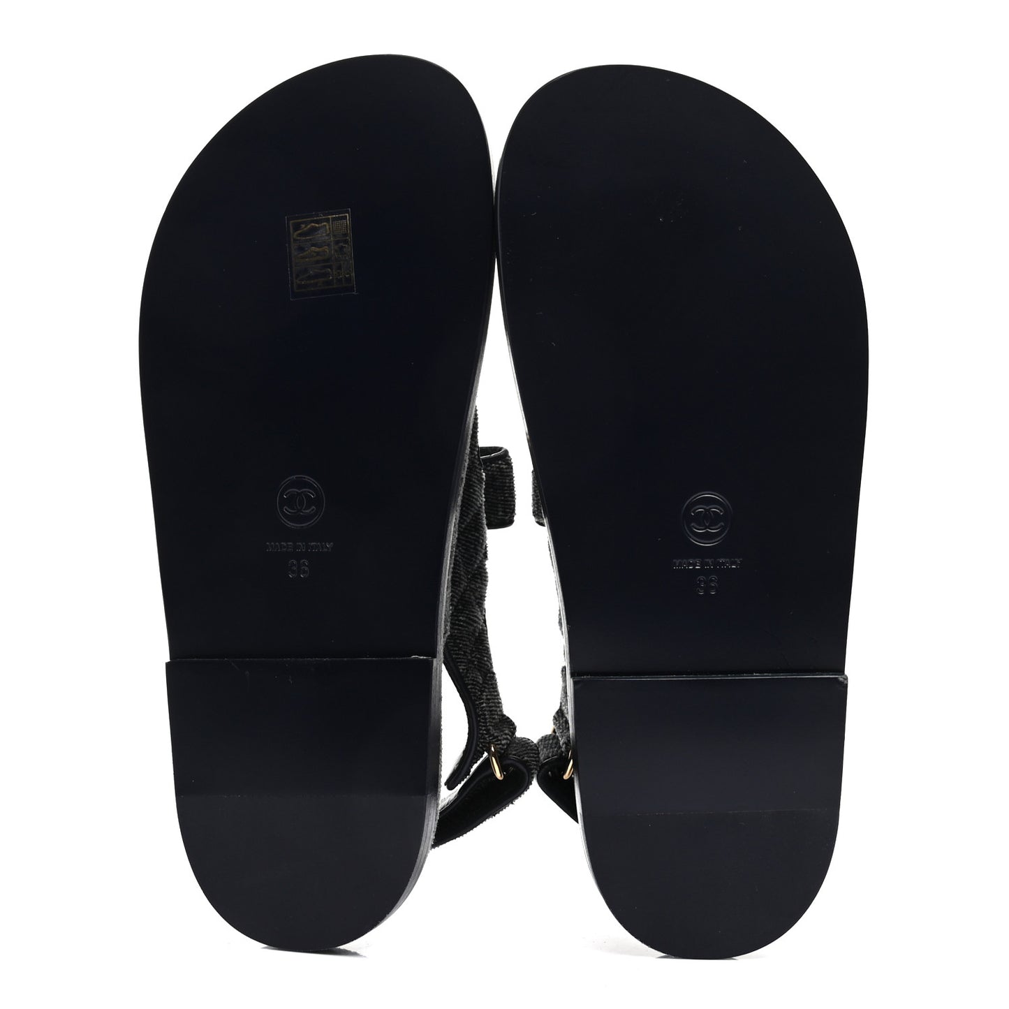 Denim Quilted Dad Sandals 36 Grey