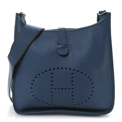 Hermes Taurillon Clemence Amazone Evelyne III GM Bleu de Galice 1 of 10