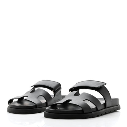 Hermes Calfskin Womens Chypre Sandal 35 Black 3 of 9
