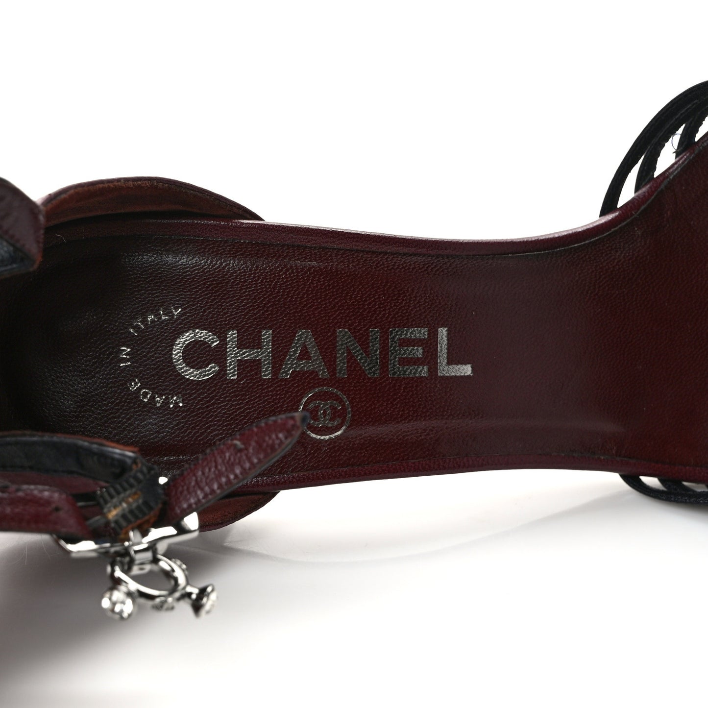Lambskin Ankle Slingback Pumps 38 Bordeaux Black