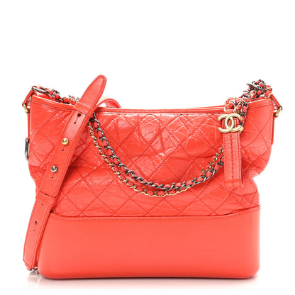 Chanel Aged Calfskin Quilted Medium Gabrielle Hobo Red 1 of 9