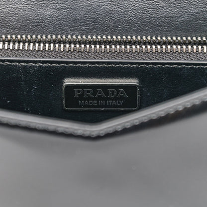 Prada Spazzolato Flap Slide Chain Shoulder Bag Black 6 of 9