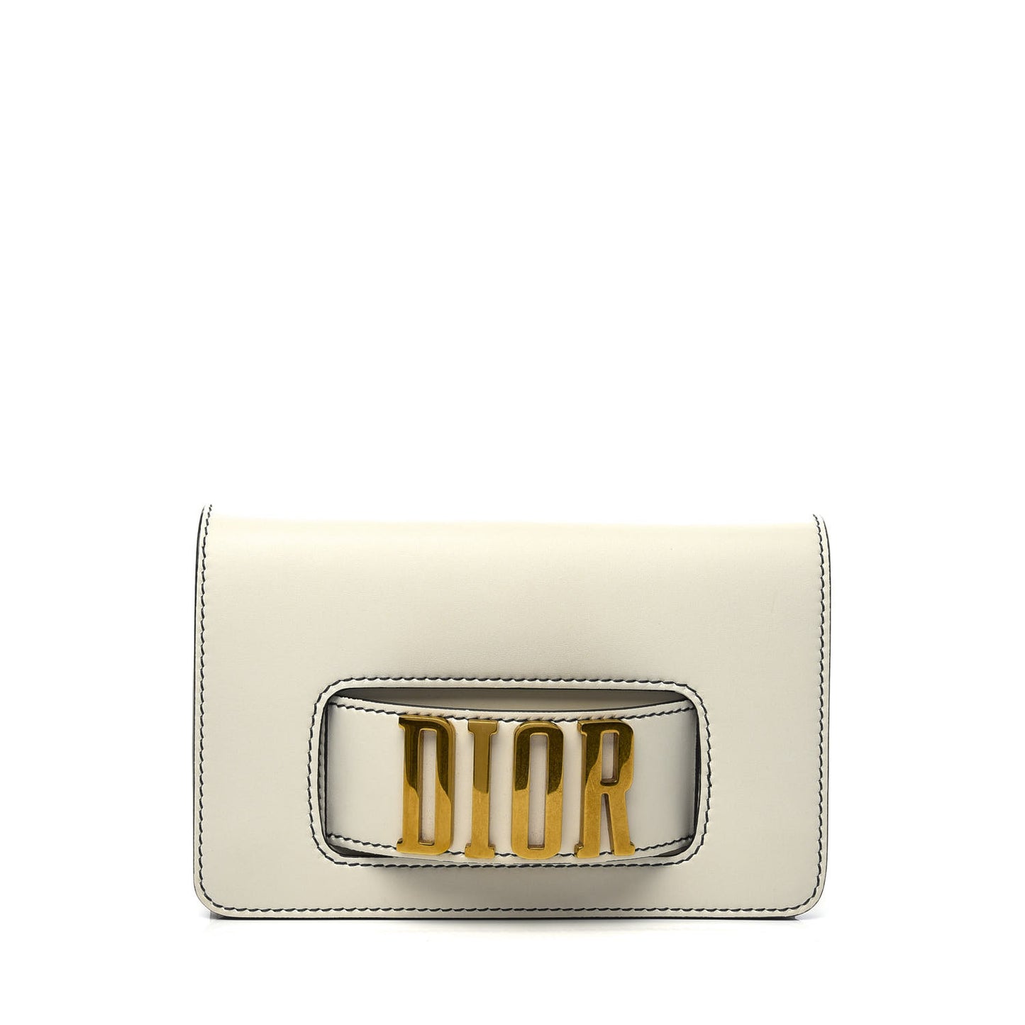 Smooth Calfskin Dio(r)evolution Flap Clutch White