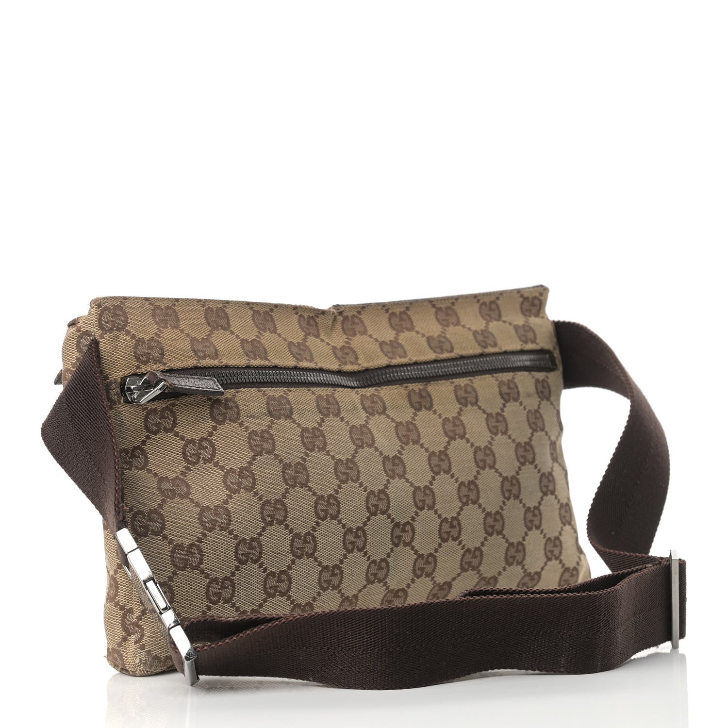 Gucci GG Monogram Double Pocket Belt Bag Dark Brown 3 of 15