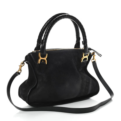 Chloe Nubuck Calfskin Medium Marcie Satchel Black 3 of 9