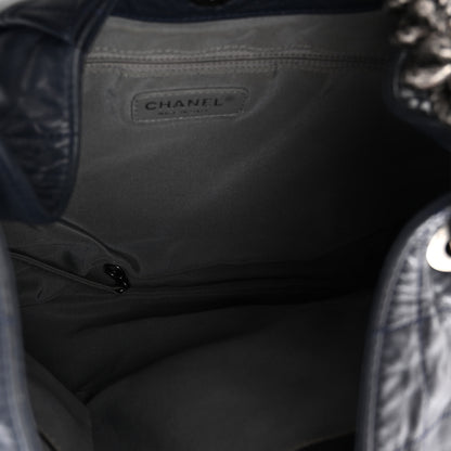 Chanel Calfskin Coco Pleats Hobo Dark Blue 5 of 10