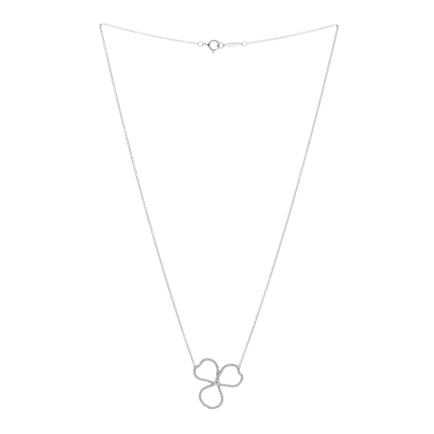 Tiffany Platinum Diamond Large Paper Flowers Pendant Necklace 1 of 5