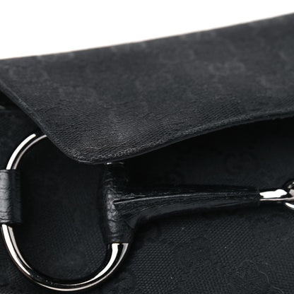 Gucci Monogram Horsebit Chain Clutch Black 10 of 11