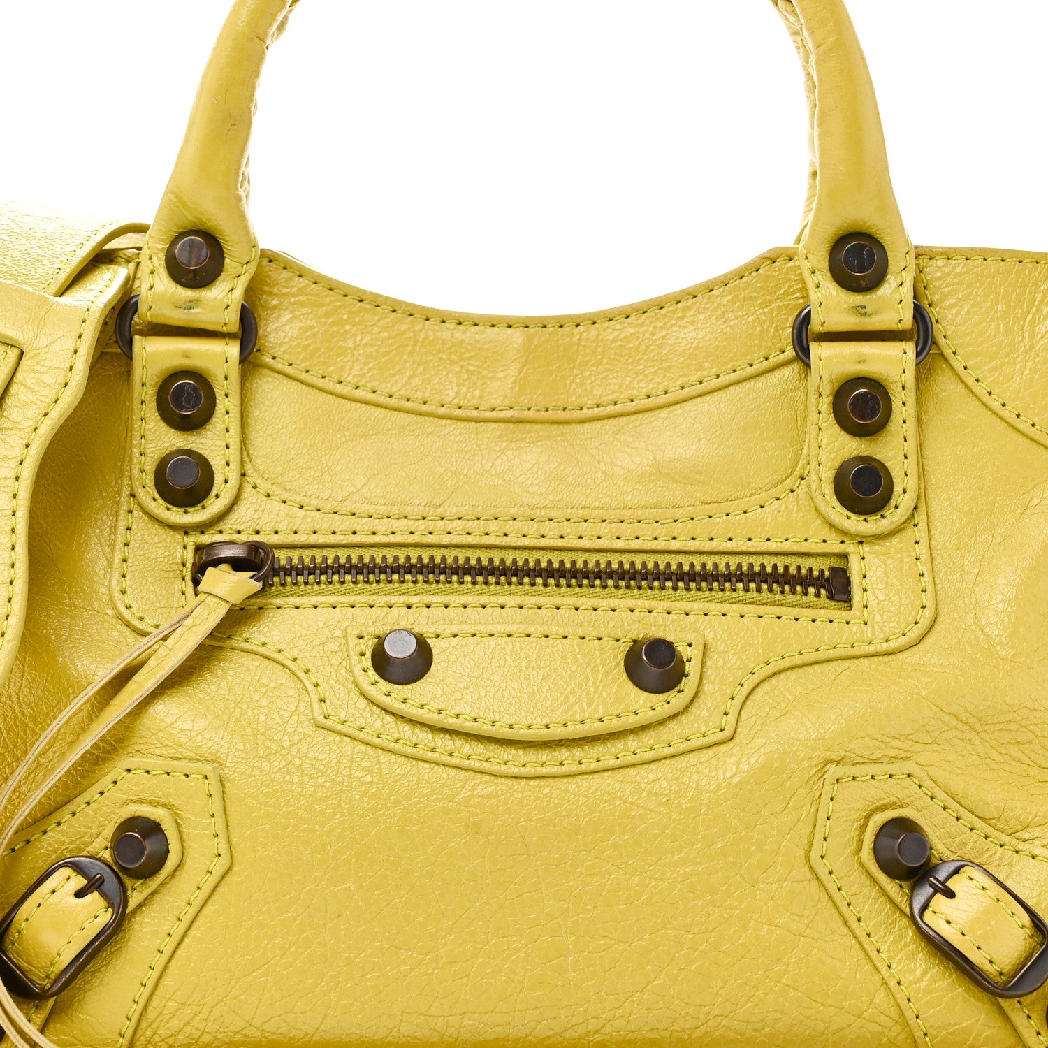 Balenciaga Agneau Classic Silver Hardware Mini City Jaune Poussin 9 of 11