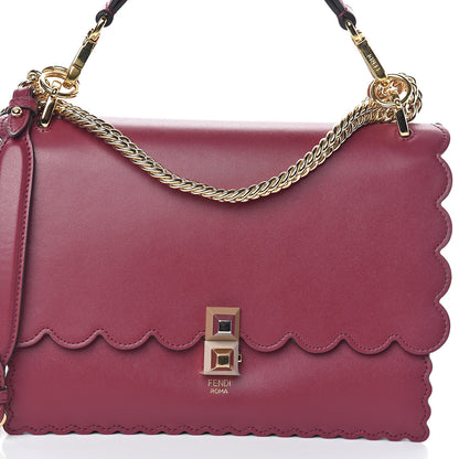 Fendi Vitello Liberty Scalloped Studded Kan I Shoulder Bag Black Cherry 6 of 8