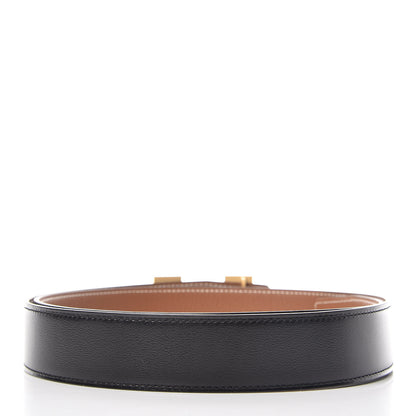 Hermes Box Togo 32mm Guilloche H Belt 90 Black Gold 3 of 6