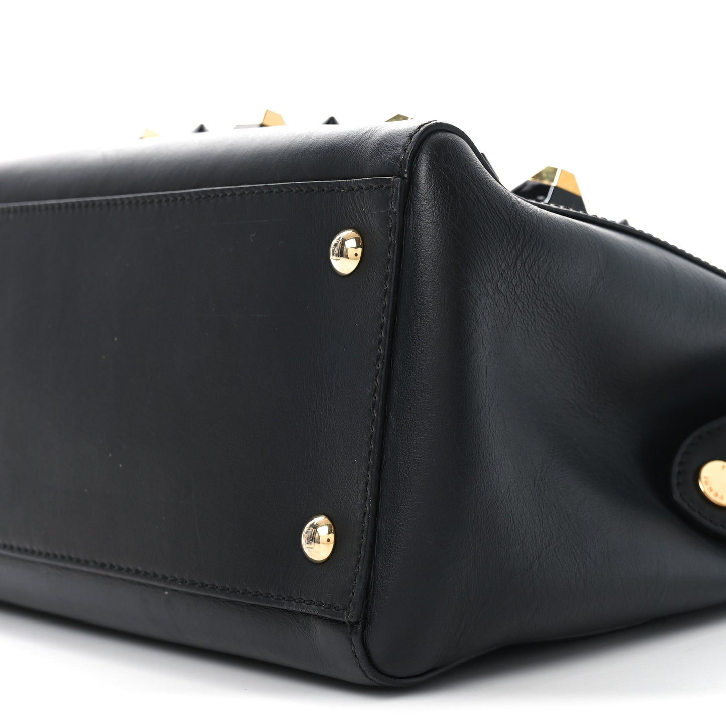 Vitello Baltico Studded Dotcom Satchel Black