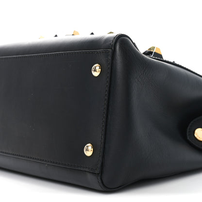 Fendi Vitello Baltico Studded Dotcom Satchel Black 10 of 10