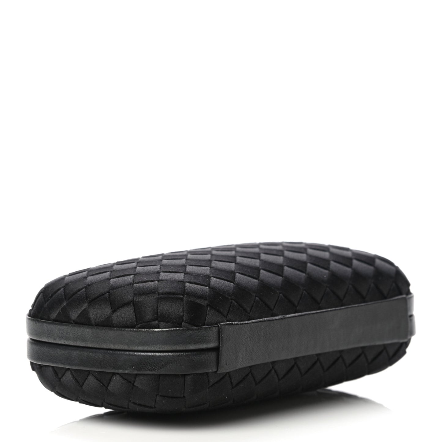 Satin Intreccio Impero Knot Clutch Black