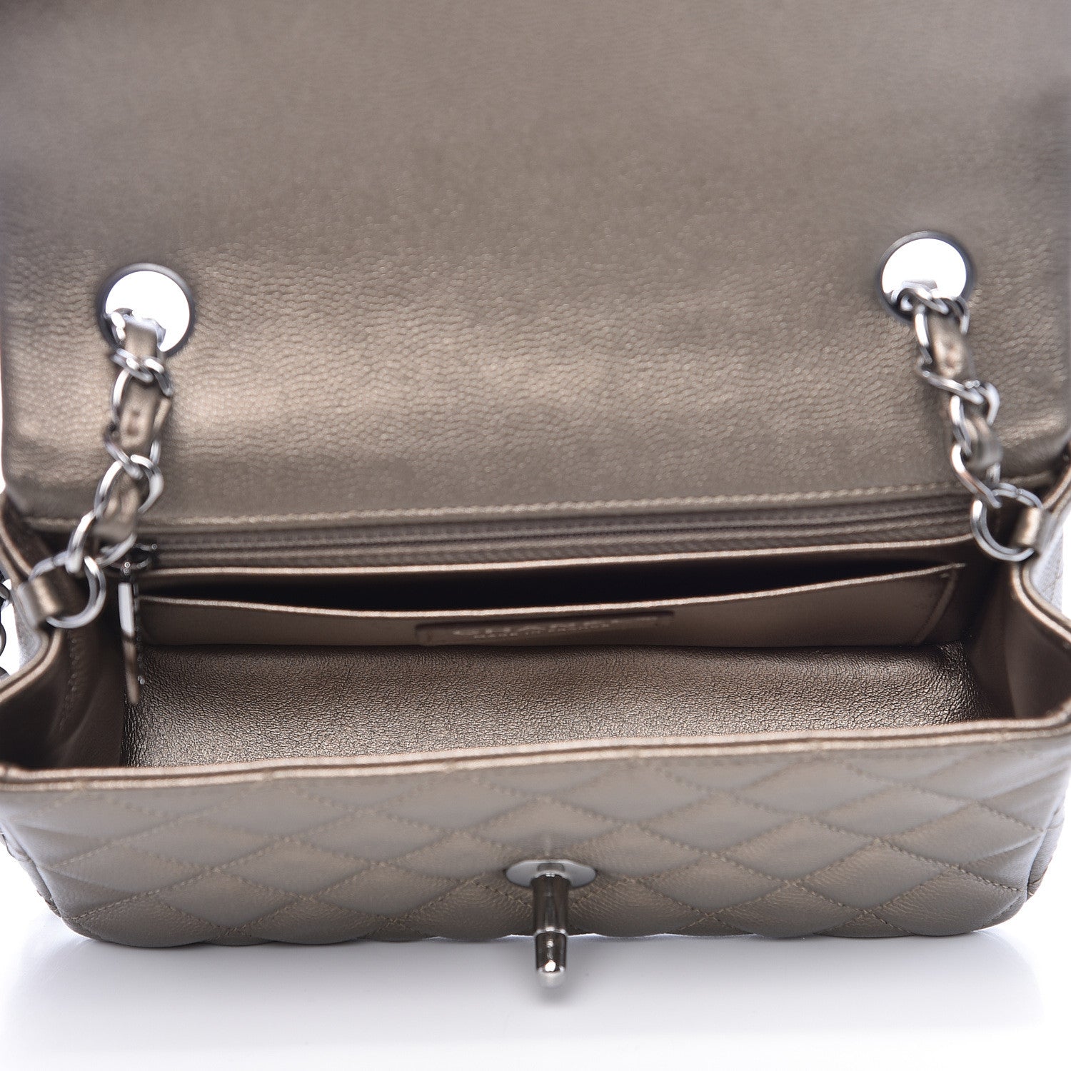 Chanel Metallic Caviar Quilted Mini Rectangular Flap Bronze 5 of 17