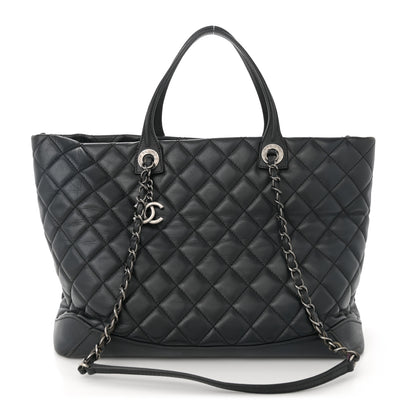 Chanel Calfskin Quilted Large Easy Shopping Tote Black 1 of 19
