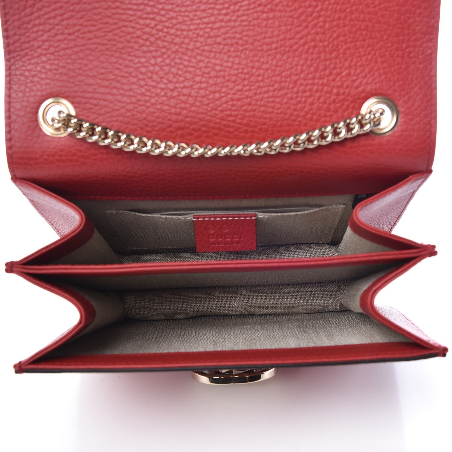 Gucci Dollar Calfskin Small Interlocking G Shoulder Bag Red 5 of 9
