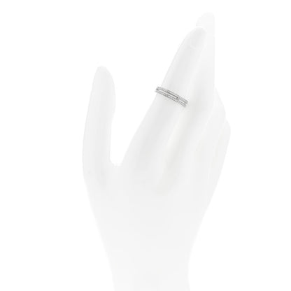Hermes 18K White Gold Diamond Ariane Wedding Band Ring 51 5.75 2 of 5