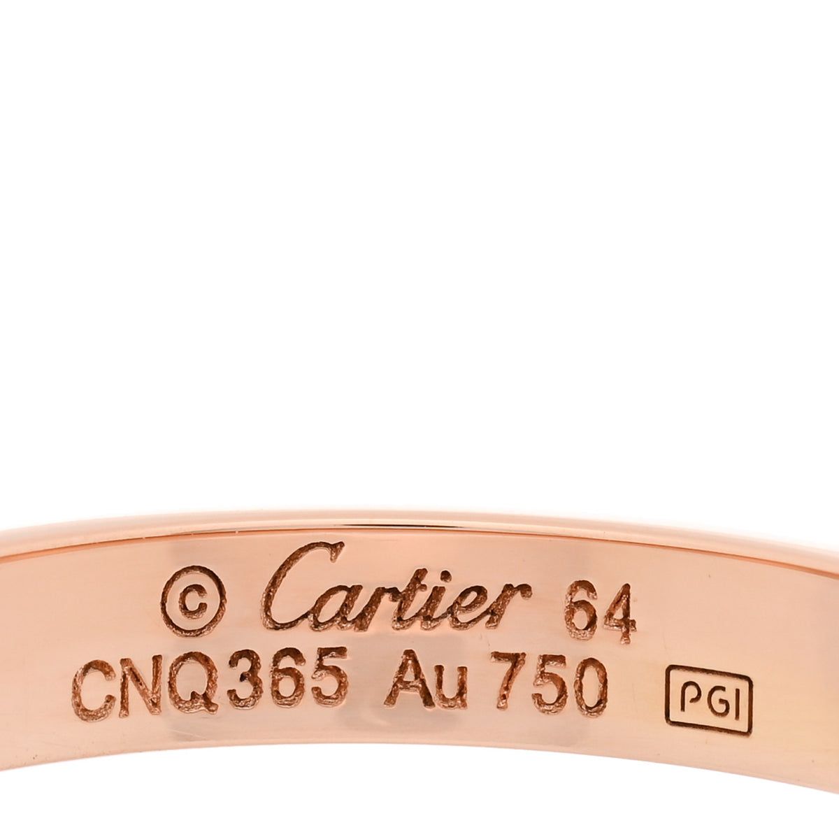 18K Pink Gold 3.5mm LOVE Wedding Band Ring 64 10.75